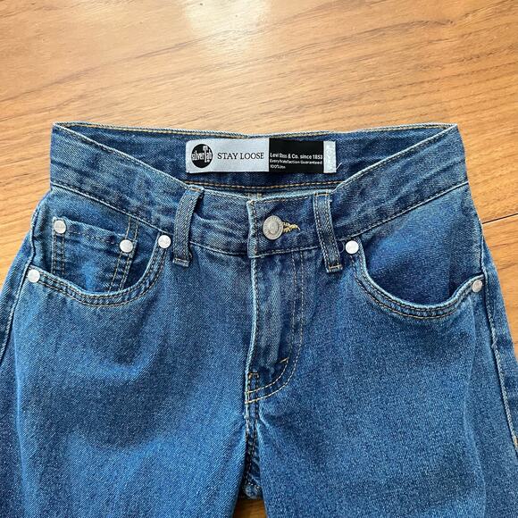 Levi Silver Tab Stay Loose Jeans Kids Size 8 Straight Baggy Adjustable Waist - Picture 6 of 10